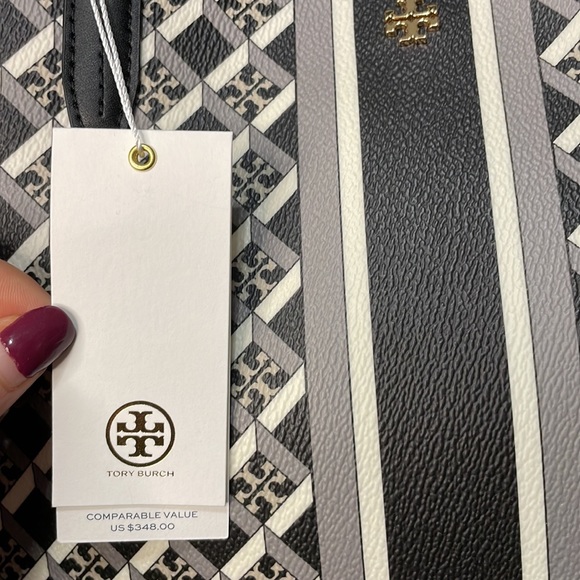 NWT Tory Burch Large Geo Logo Tote - Picture 3 of 16